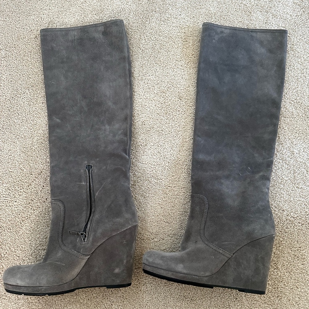 Gray Suede Prada Boots - Picture 3 of 4